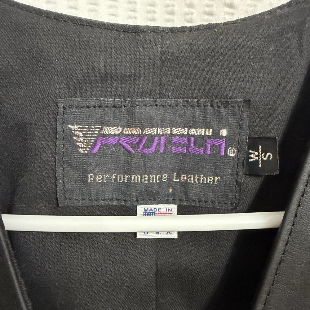 Protech Performance Leather Vest USA Made Women's S Buffalo Nickel Snaps Vintage - Picture 7 of 8